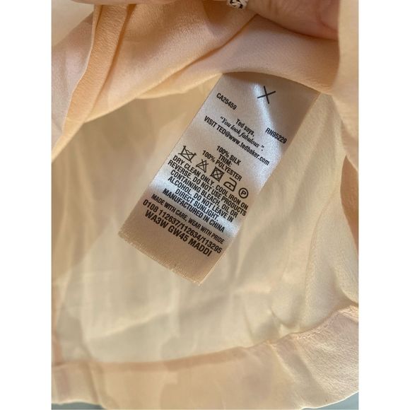 TED BAKER Peach 'Maddi' 100% Silk Blouse Ted's Size 2 / US Small - Picture 8 of 13
